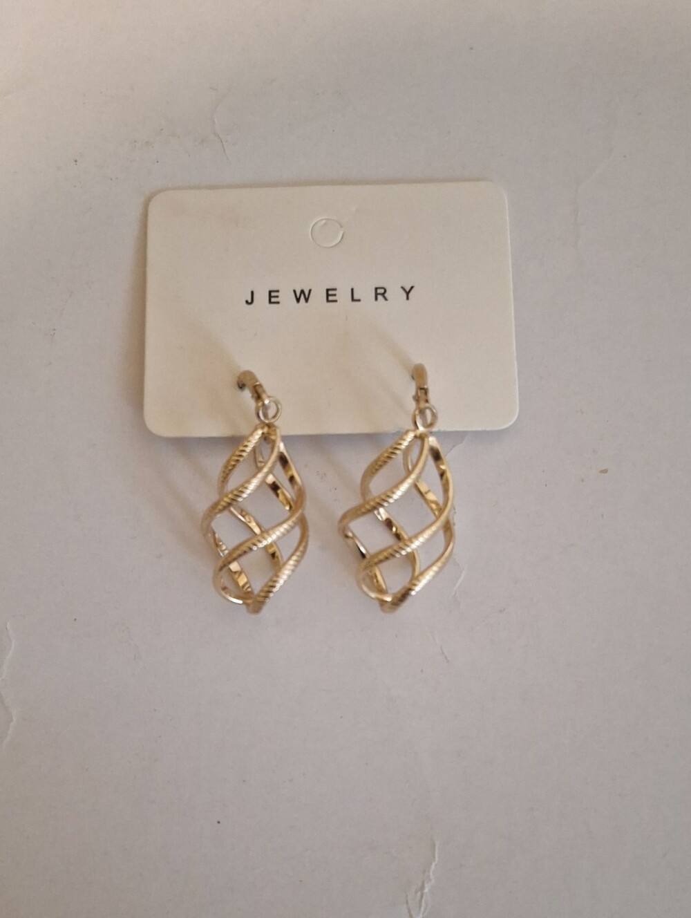Gold Twisted Drop Earrings -